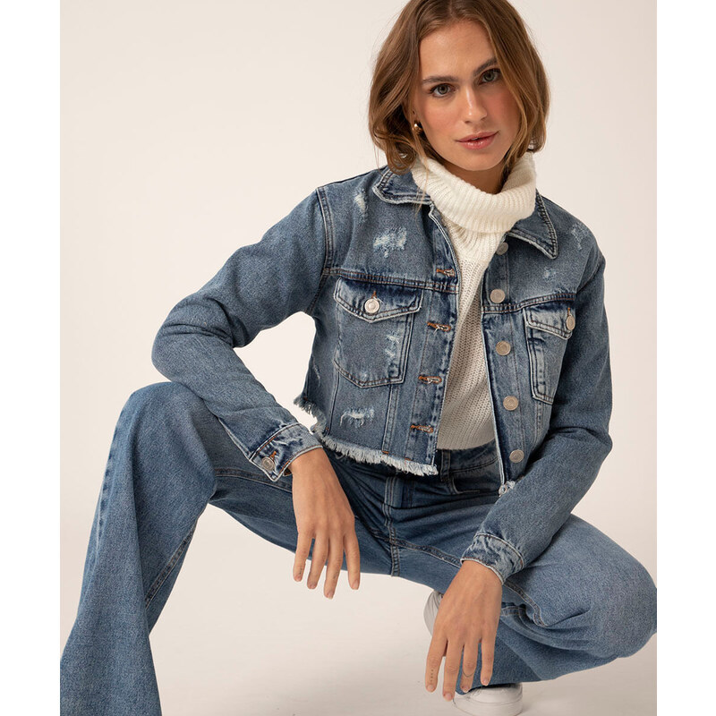 Cea jaqueta jeans store feminina