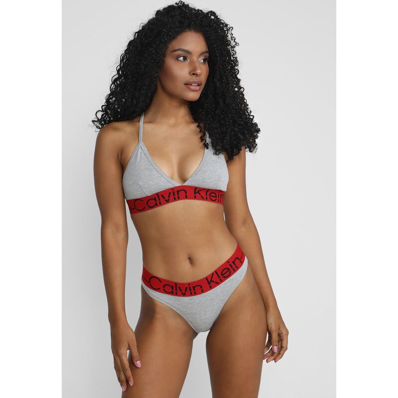 Top Calvin Klein Underwear Triângulo Logo Cinza/Vermelho