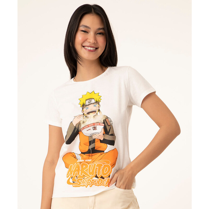 Blusa Feminina Estampada Manga Curta Naruto