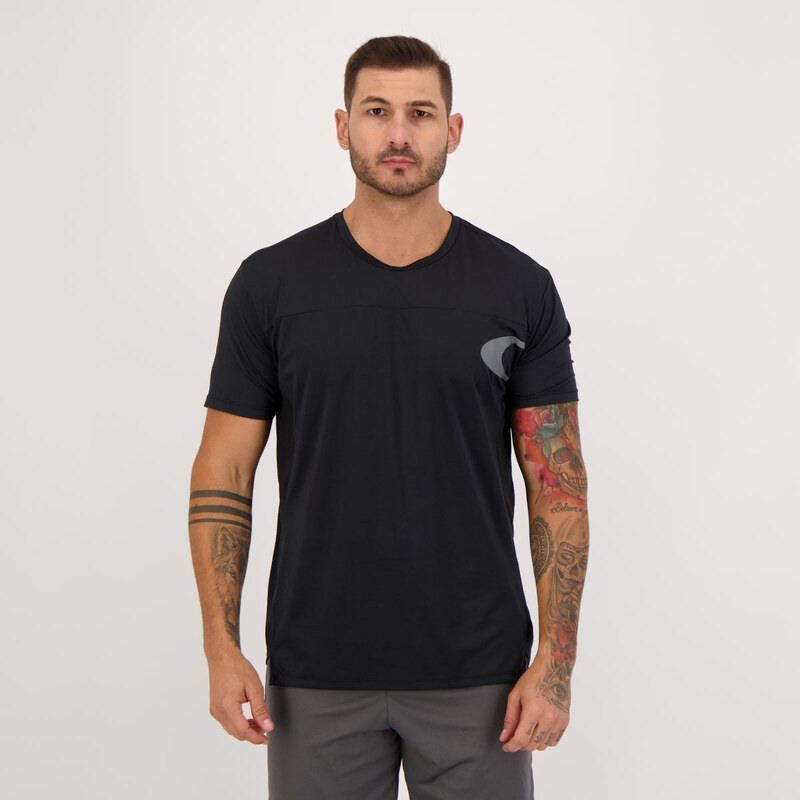 CAMISETA OAKLEY LOGO LARANJA - BRANCA