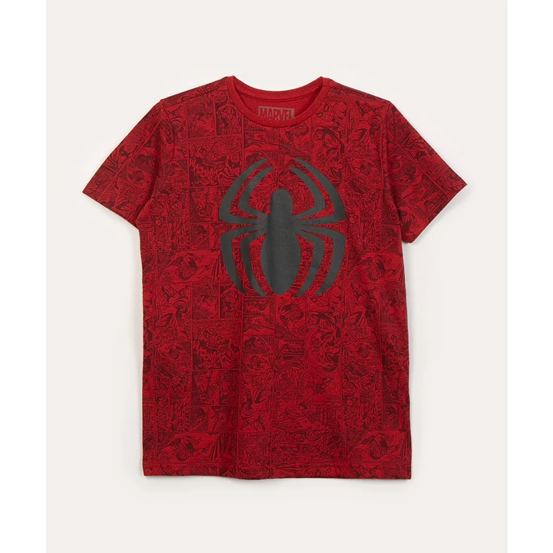 camiseta infantil manga curta homem aranha preta - C&A