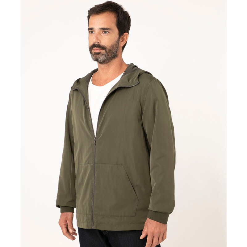 jaqueta puffer com capuz pelo verde - C&A