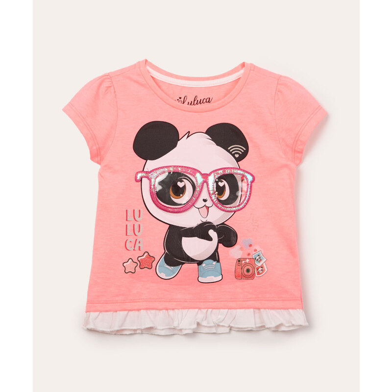 Camiseta Infantil Luluca r Juvenil Meninas Rosa Pink