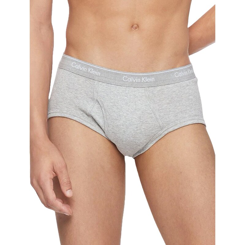 Cuecas Calvin Klein Underwear Brief Cotton Rib Branca/Preta/Mescla Pack 4UN