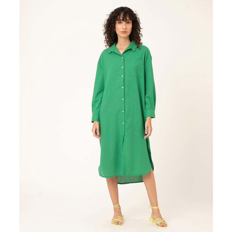 Chemise verde  Vestidos zara, Zara, Vestidos de verão