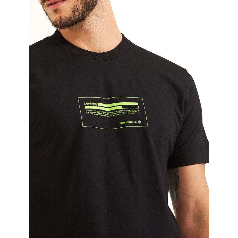 Camiseta Forum Masculina Slim Loading Graph Preta