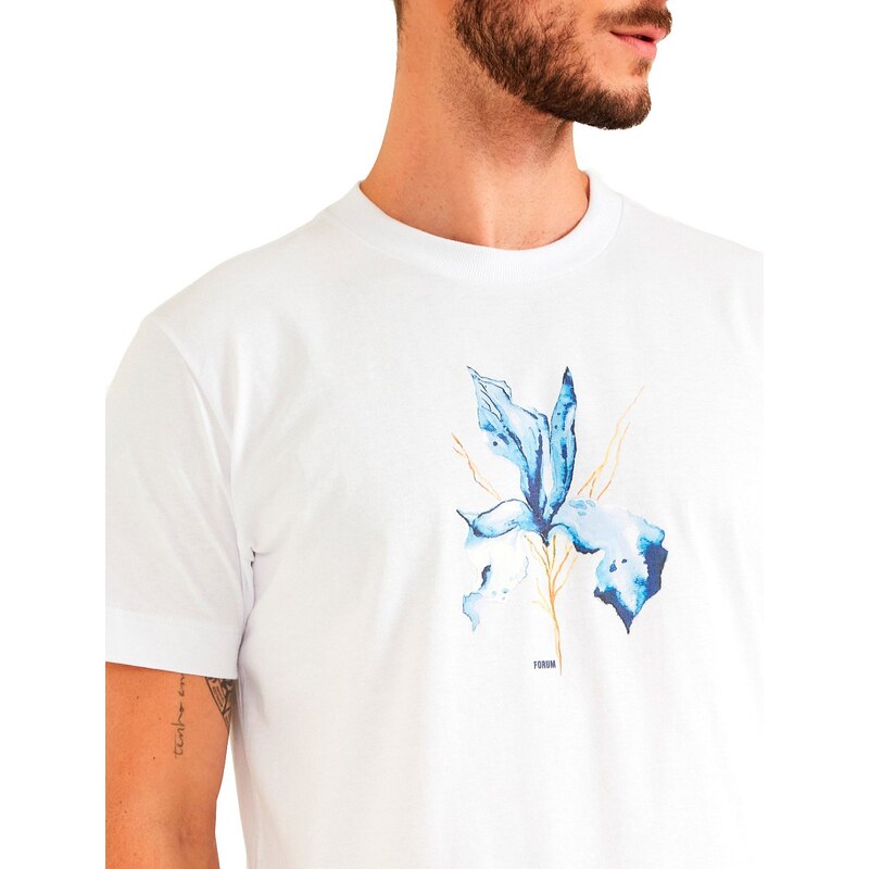 Camiseta Forum Masculina Watercolor Flower Branca