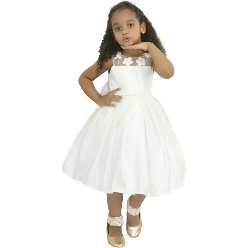 Vestido Infantil Preto Tule Ilusion - Casamento Formatura