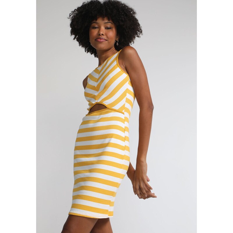 Retailer vestido canelado amarelo