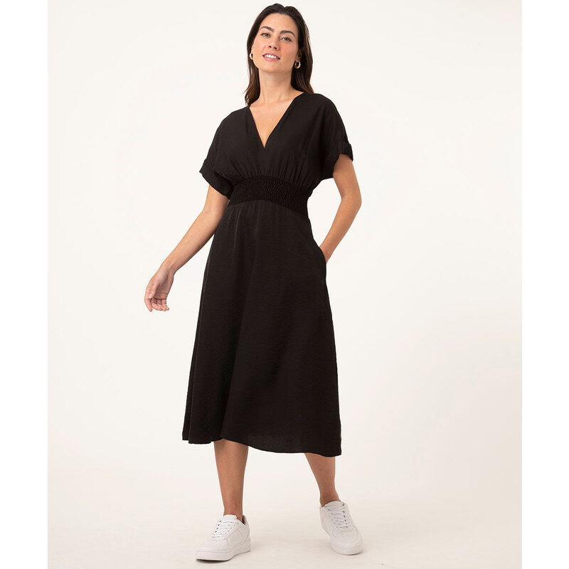 Vestido Midi INFANTIL Xadrez Preto com Alças de Amarração - Gabrielle