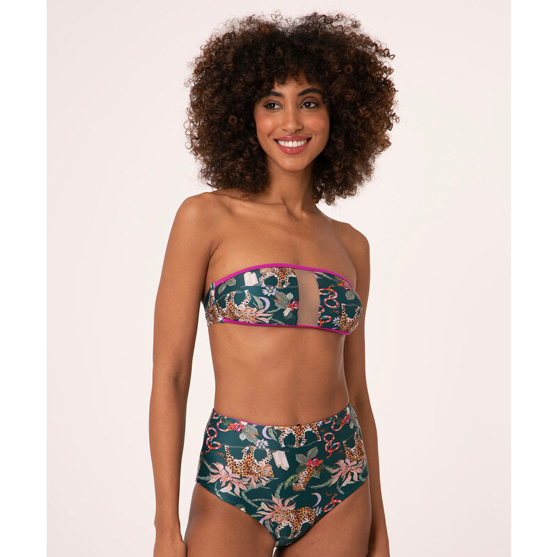 C&A biquíni calcinha tanga hot pants dupla face floresta com