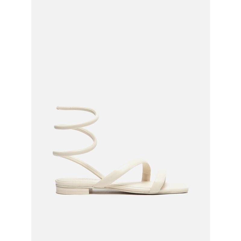 Sand lia Rasteira Off White Espiral Sienna Arezzo