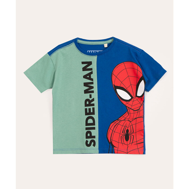 camiseta infantil manga curta homem aranha preta - C&A