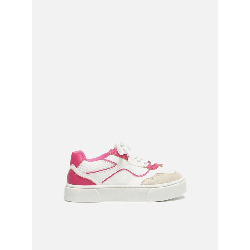 T nis Infantil Branco Rosa Flatform Bambini Arezzo