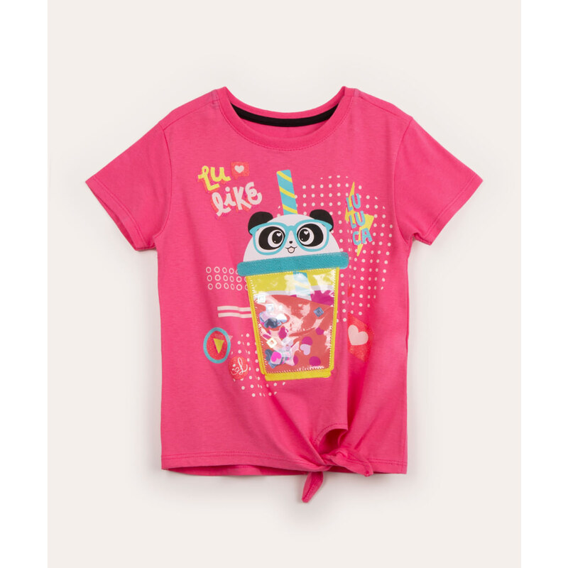 Camiseta Infantil Luluca r Juvenil Meninas Rosa Pink