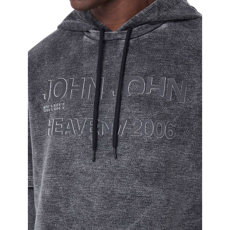 Moletom John John Masculino Hoodie Full Print Torino Preto Mescla