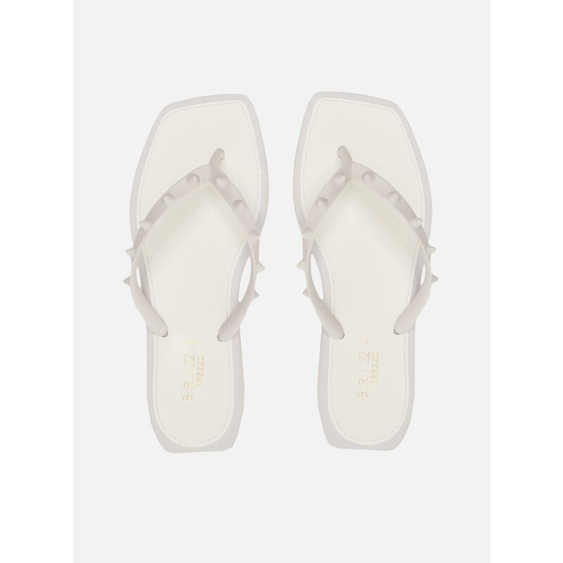 Chinelo de Dedo Branco Bico Quadrado Brizza Rock Arezzo GLAMI