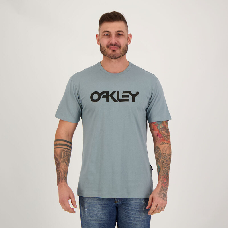 Camiseta Oakley O Bark SS Azul Marinho - FutFanatics