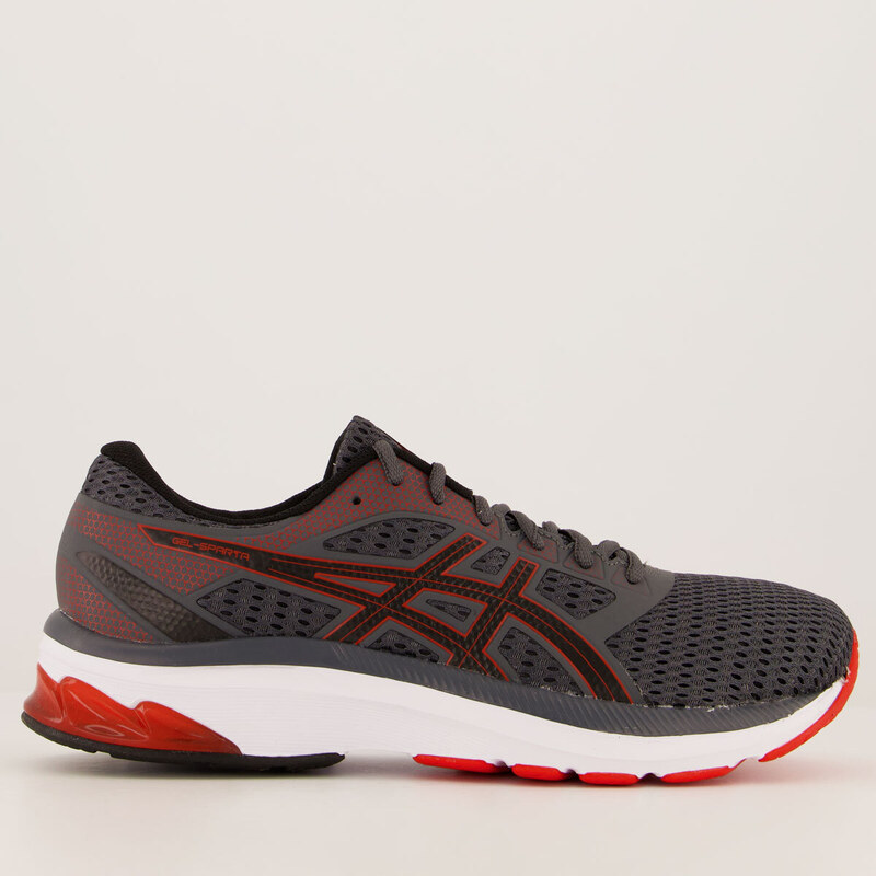 Asics cinza e clearance vermelho