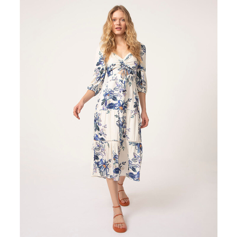 Vestido midi floral sales c&a