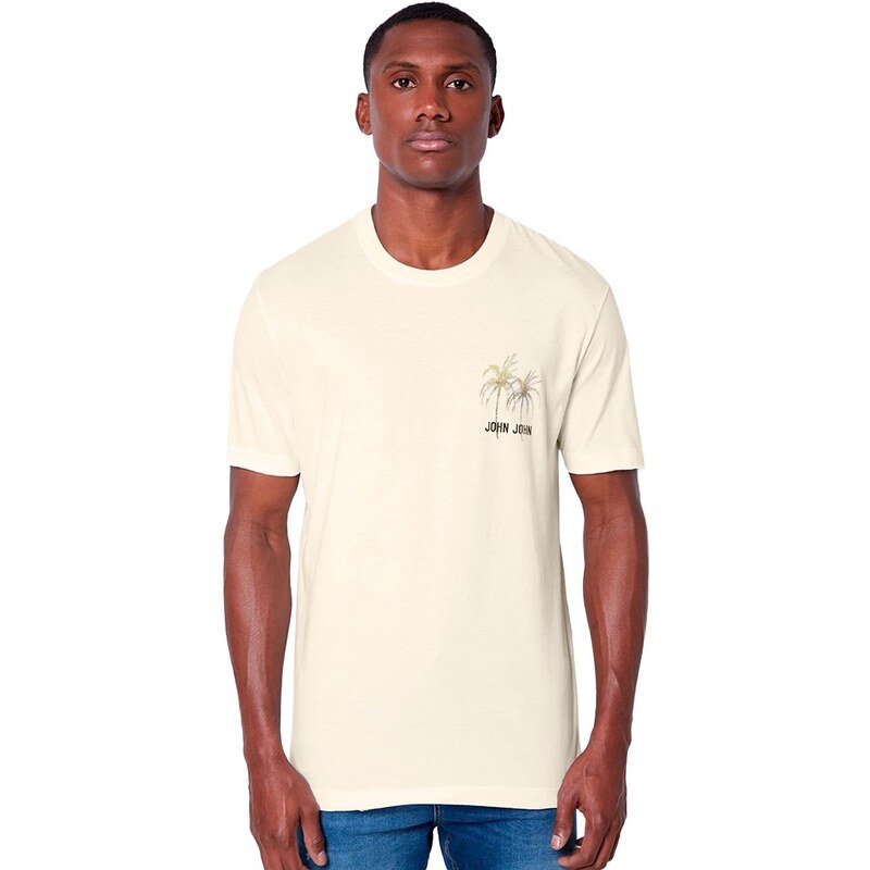 Camiseta John John Masculina Basic Logo Sans Cinza Chumbo