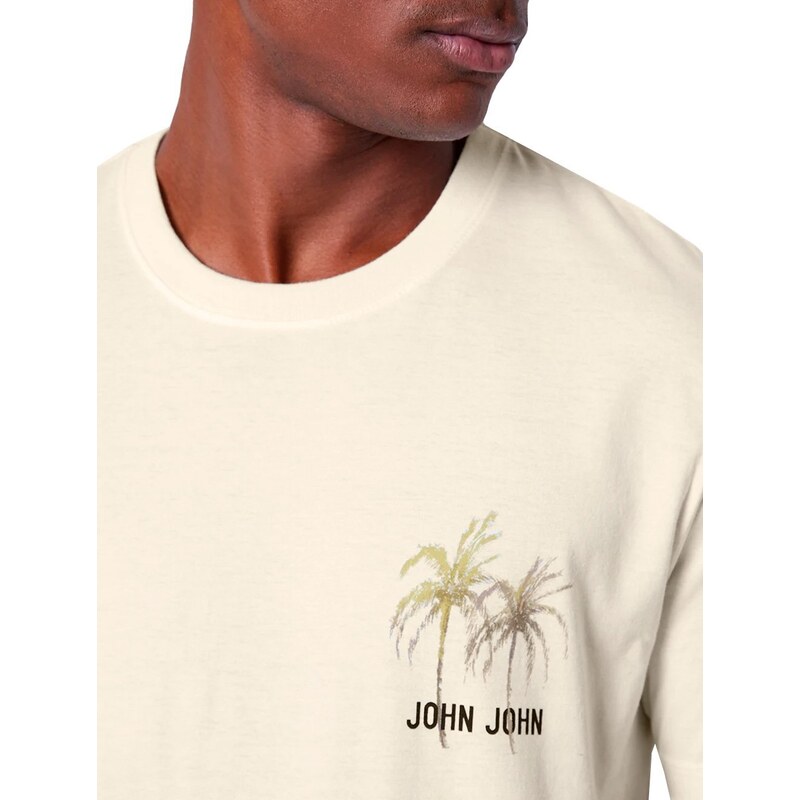 Camiseta John John Masculina Regular Logo Points Branca
