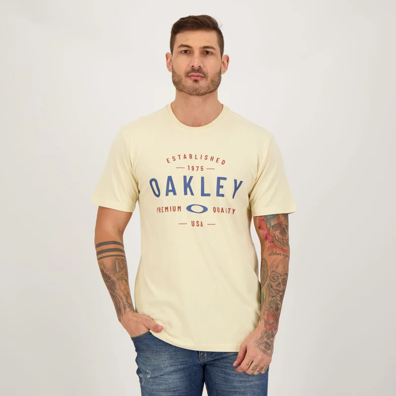 Camiseta Oakley Heritage Skull White os melhores preços