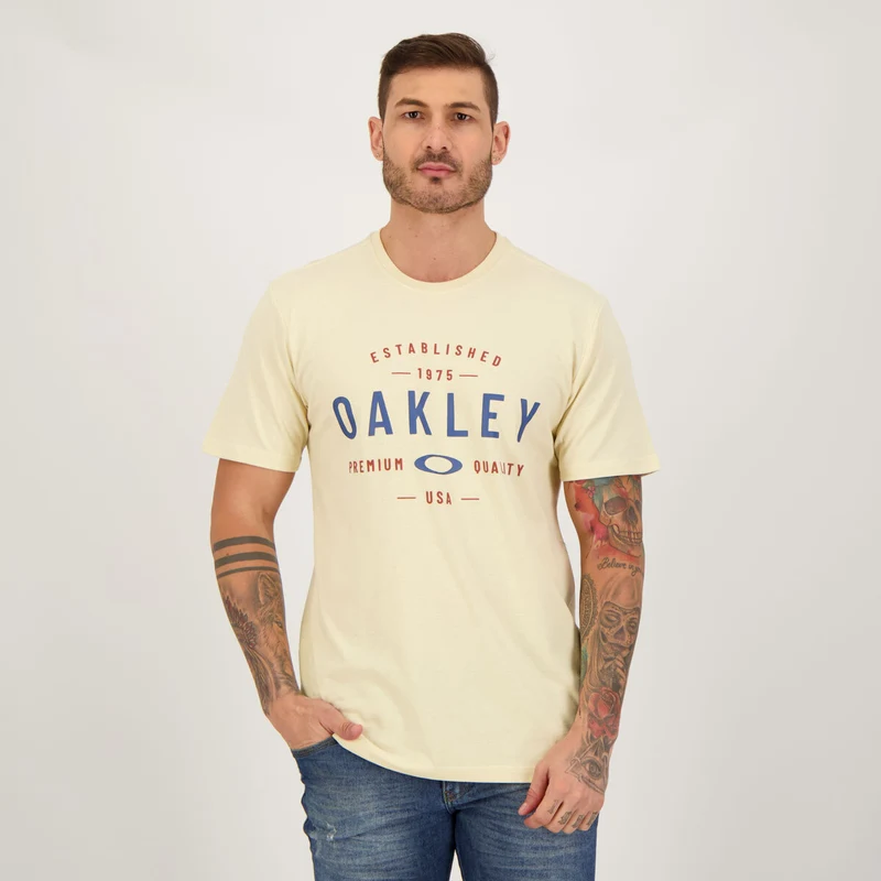 Camiseta Oakley Big Skull Masculina - Marrom Claro