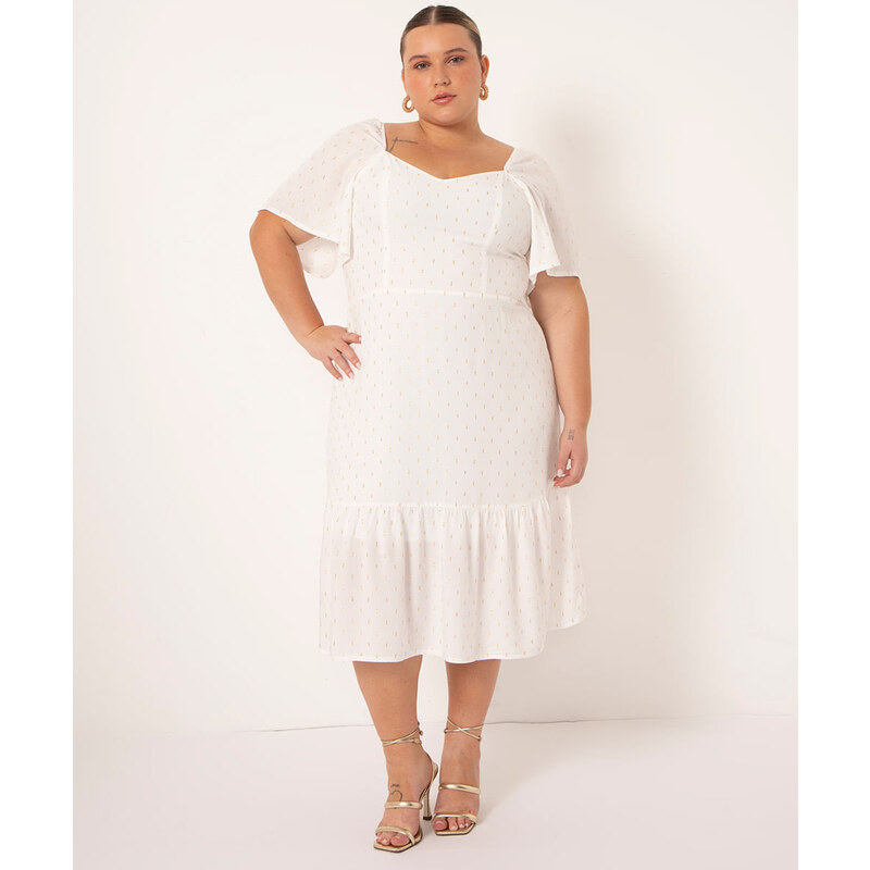 Fashion vestido plus size off white