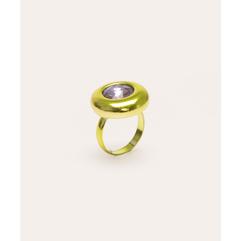 C&A anel redondo com pedra verde