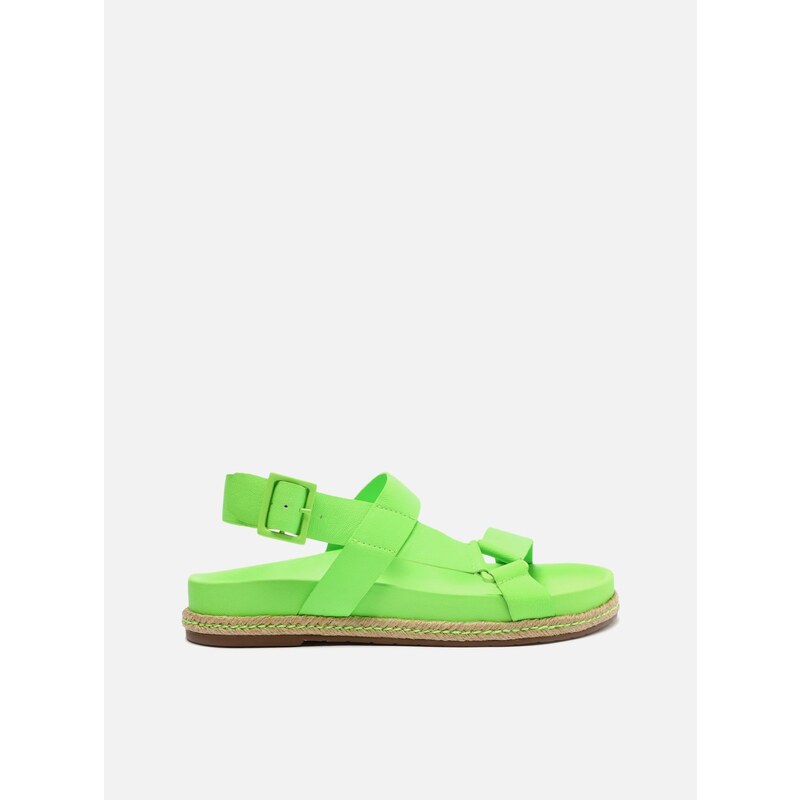 Sand lia Papete Verde Neon Flatform Corda Arezzo