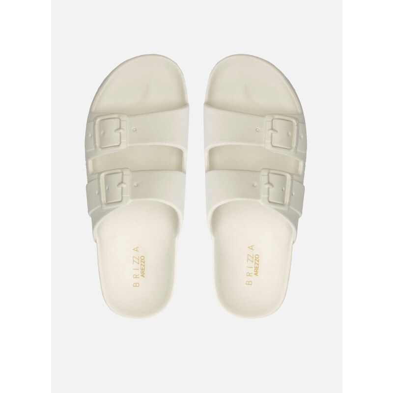 Chinelo Slide Branco Fivelas Brizza Arezzo GLAMI .br