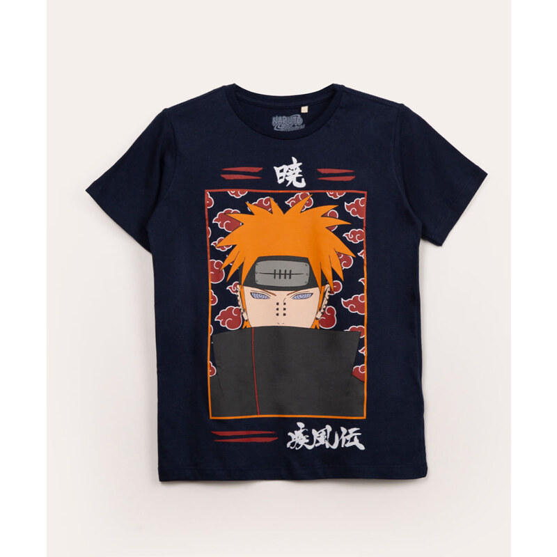 Camiseta Naruto Azul Marinho Infantil