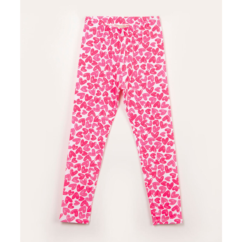 C&A calça infantil legging coração rosa