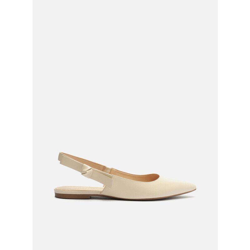 Sapatilha Branca Couro Slingback Bico Fino Arezzo GLAMI .br