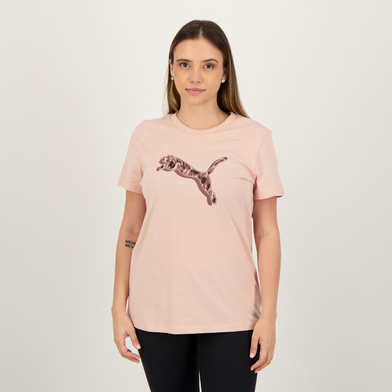 Camiseta Puma Power Fur Real Graphic Feminina Rosa GLAMI .br