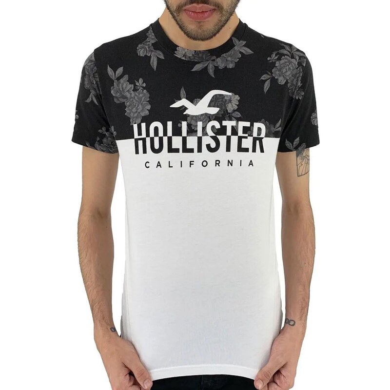 Hollister T-shirt clássico camisetas pretas para homens mens