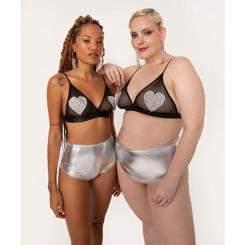 CONJUNTO DE LINGERIE PLUS SIZE COM ALÇA DE STRASS