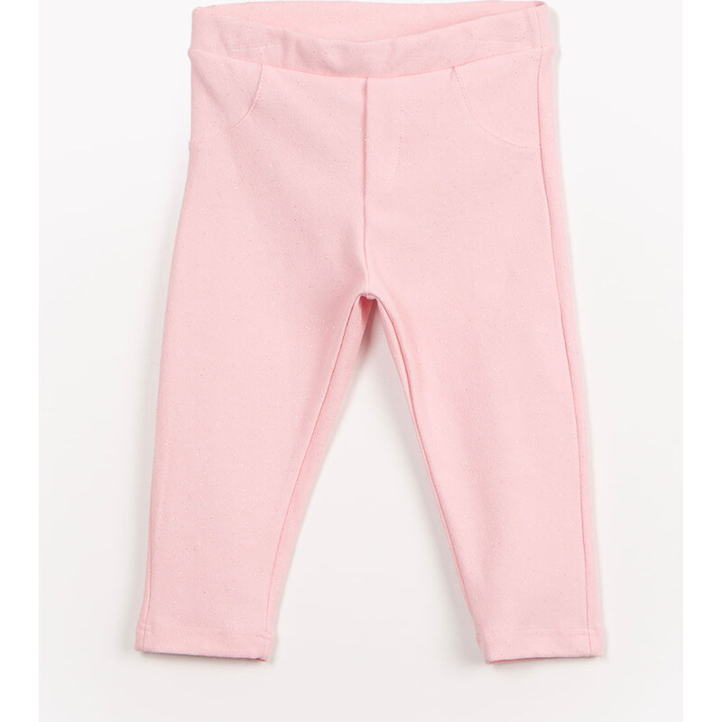 C&A calça infantil de algodão com glitter rosa