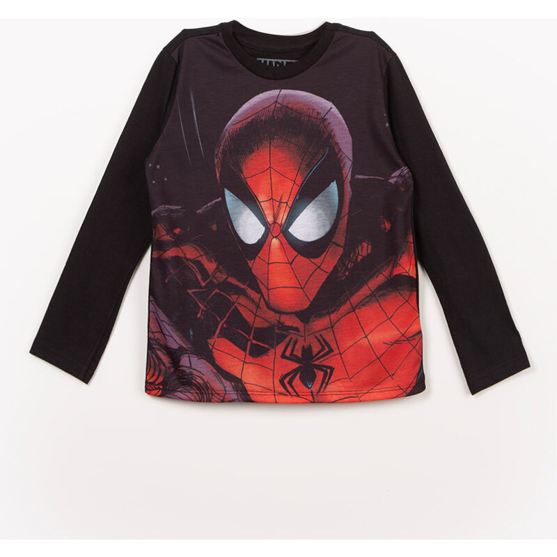 camiseta infantil manga curta homem aranha preta - C&A