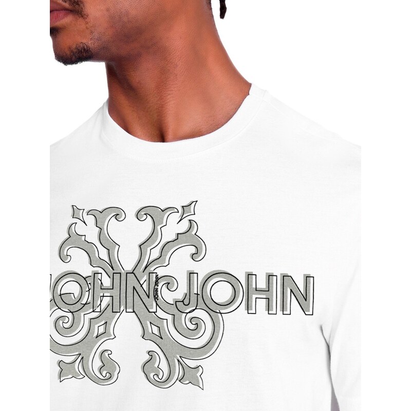 Camiseta John John Masculina Regular Block Logo Preta