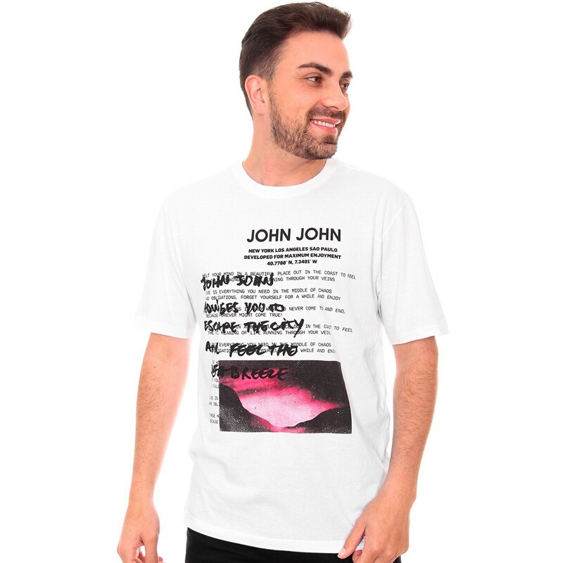 Camiseta John John Masculina Regular Melt Your Mind Branca 