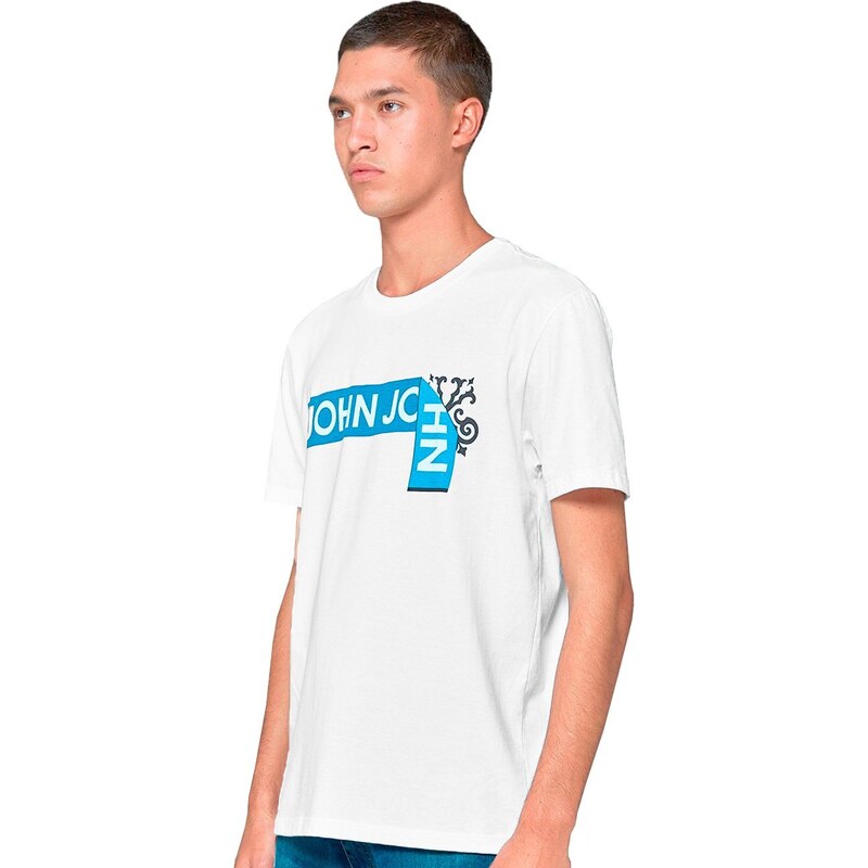 Camiseta John John Masculina JJ Logo Branca