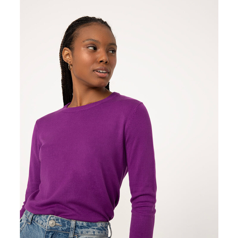C&A suéter de tricot básico roxo