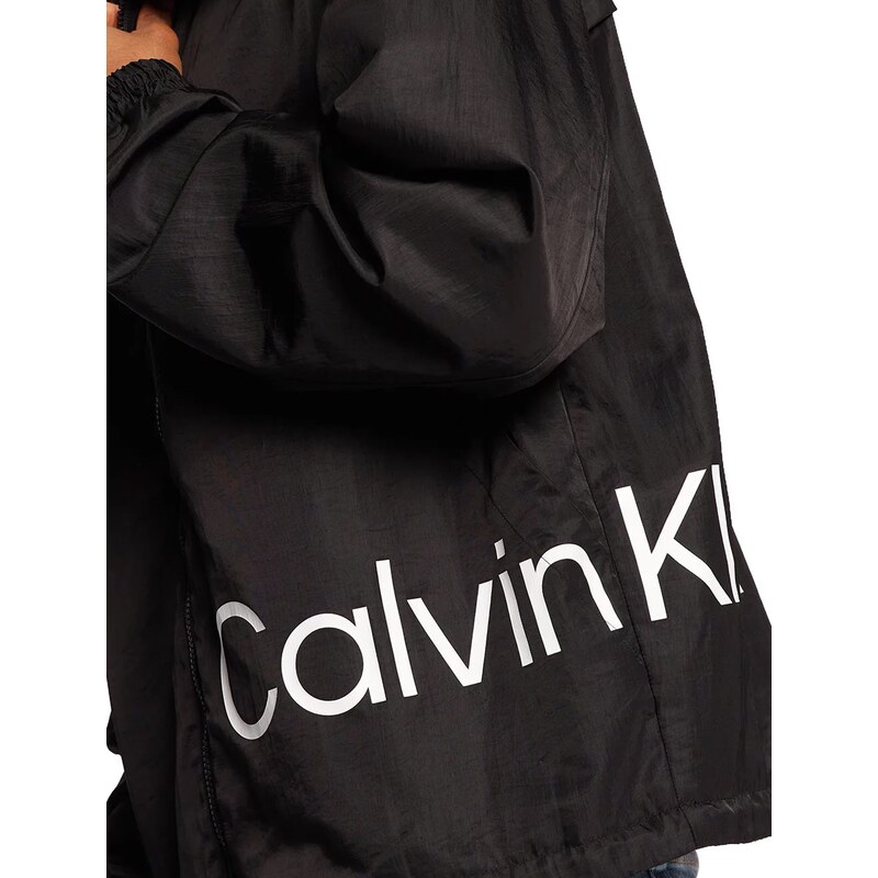 Jaqueta Calvin Klein Jeans Masculina Hoodie Matelassê Sust Logo Preta