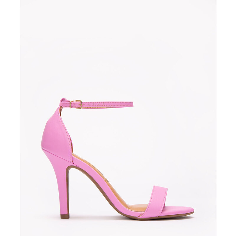 C&A sandália salto alto fino vizzano rosa