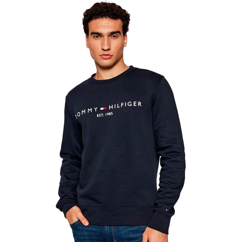 Moletom Tommy Hilfiger Masculino Fleece Hoody Logo Preto