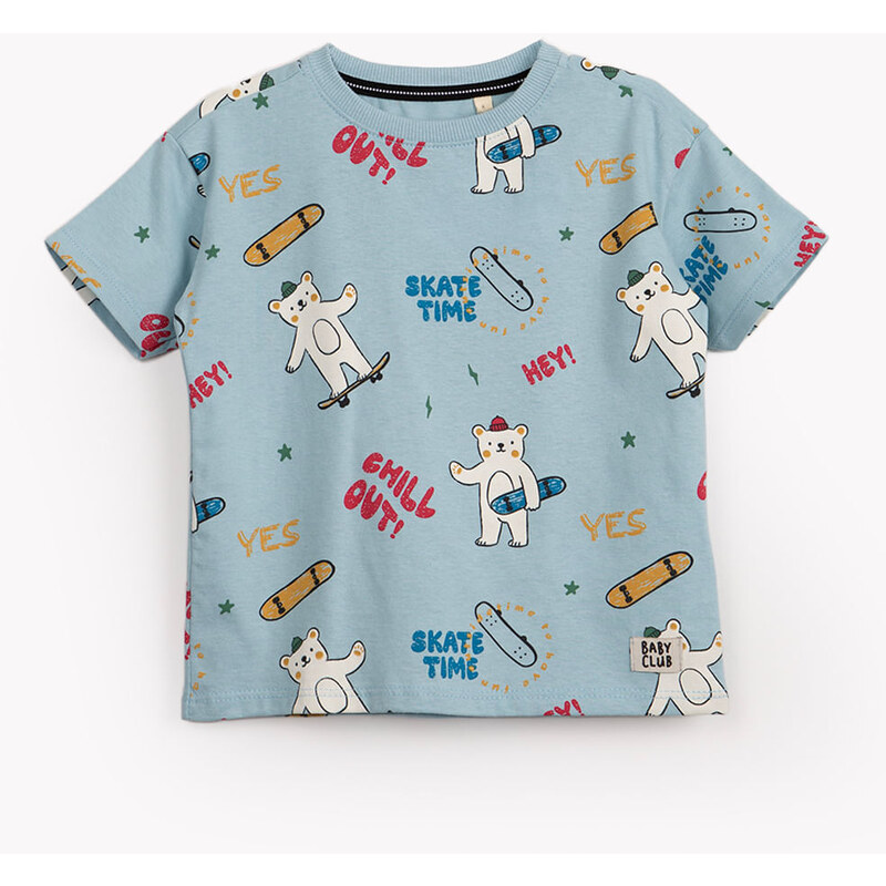 blusa de algodão infantil luluca manga longa azul - C&A