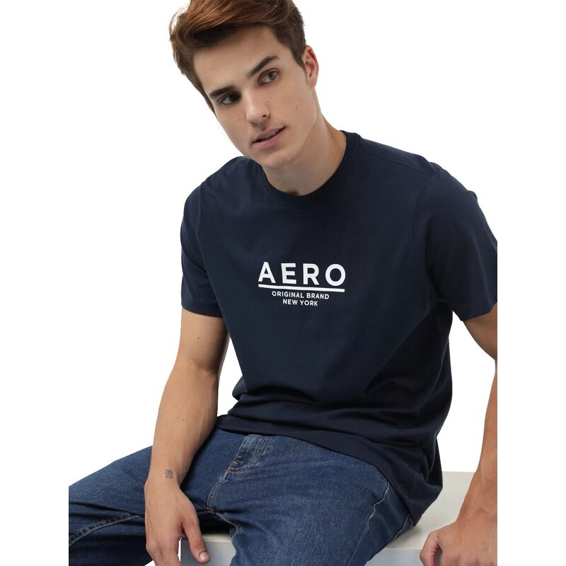 Camiseta Aeropostale Masculina Aero Original Brand New York Azul Marinho