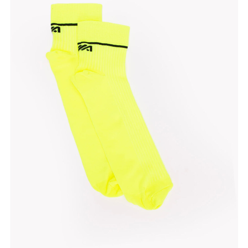 C&A meia de poliamida canelada esportiva ace amarelo neon